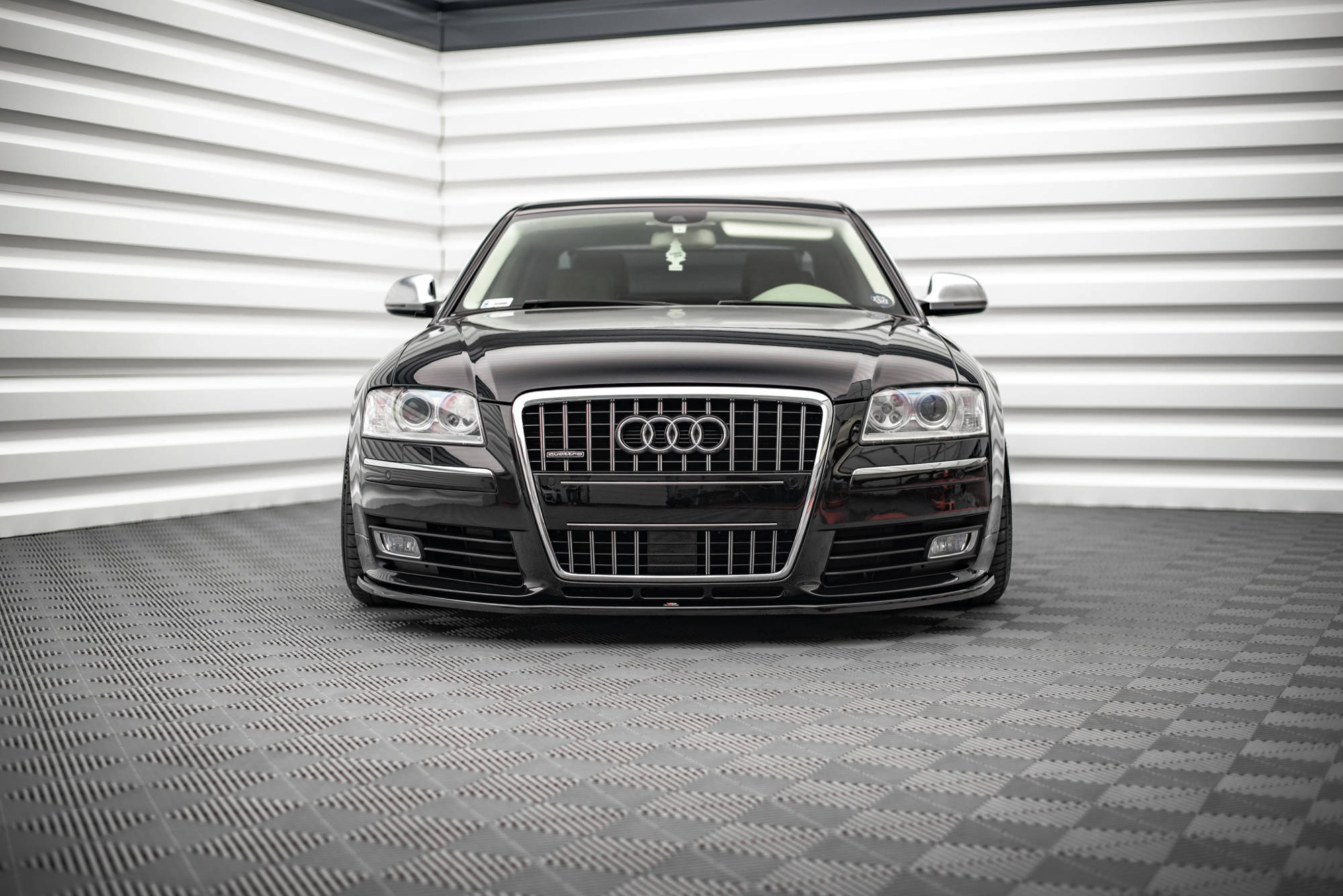 Street+ Spoilerlippe Front Ansatz passend für Audi S8 D3 schwarz Hochglanz