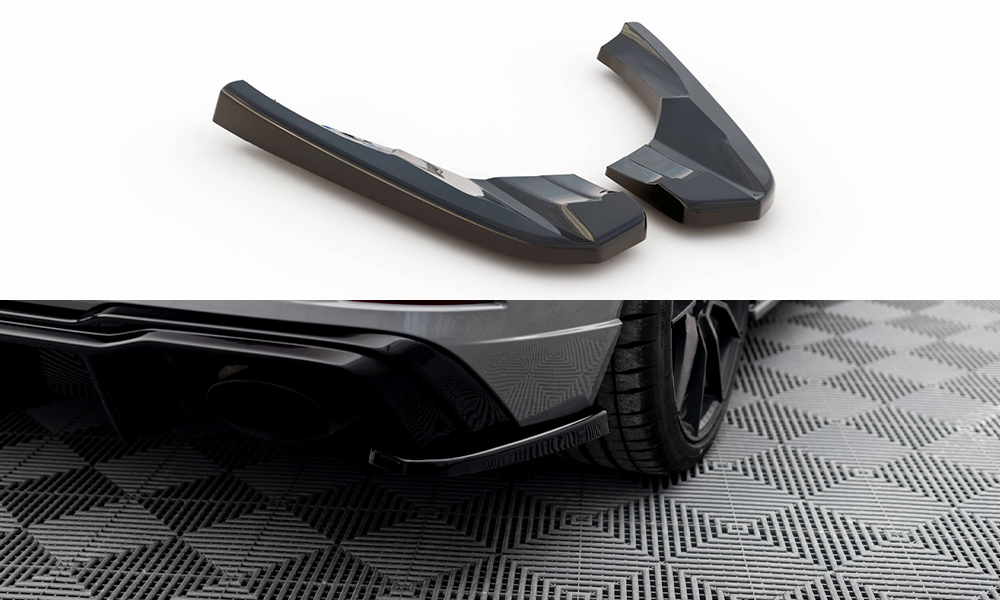 Heck Ansatz Flaps Diffusor V.2 für Audi RS3 8V Sportback Facelift schwarz Hochglanz