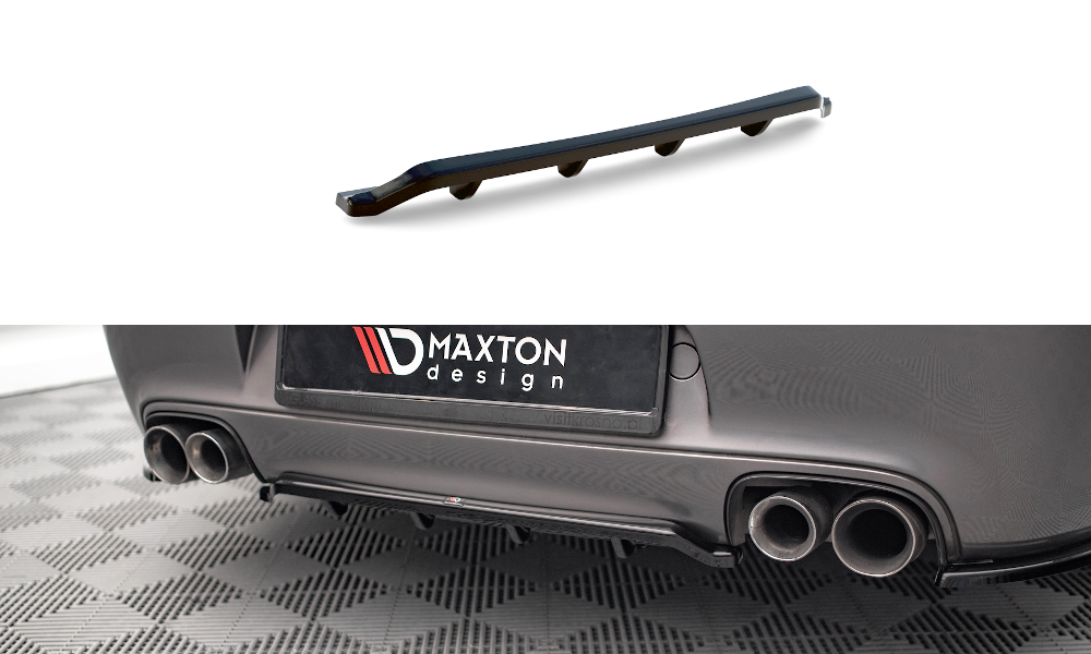 Street+ Mittlerer Diffusor RACE Heck Ansatz passend für Porsche 911 Carrera / Carrera GTS 997 FL schwarz Hochglanz