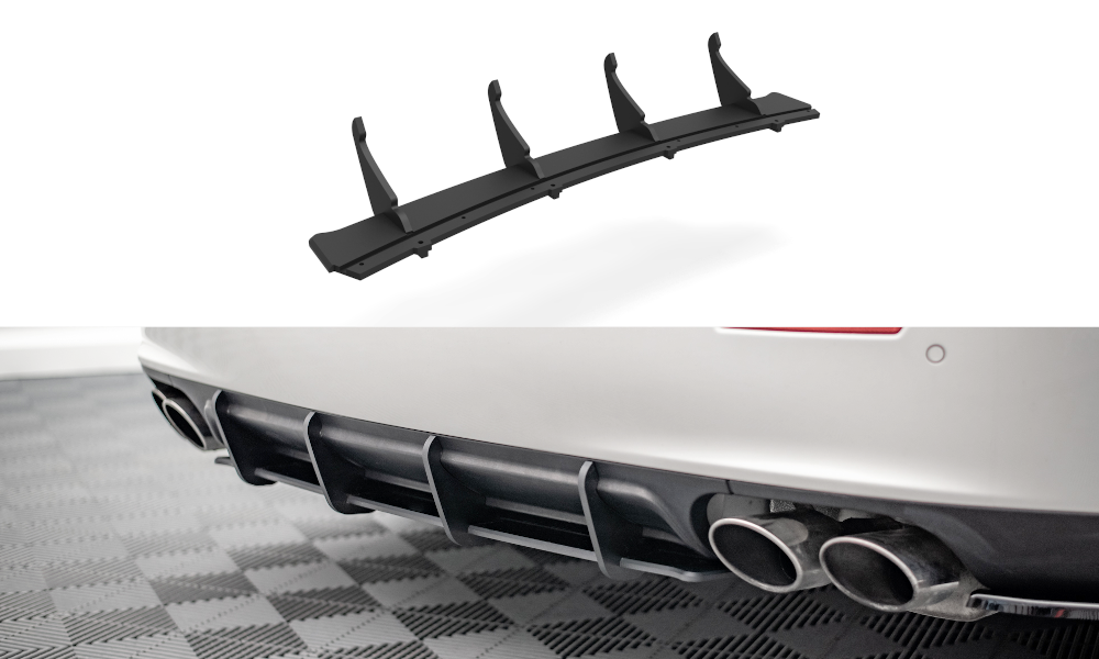 Heckansatz Diffusor passend für Maserati Ghibli Mk3 roter Kern