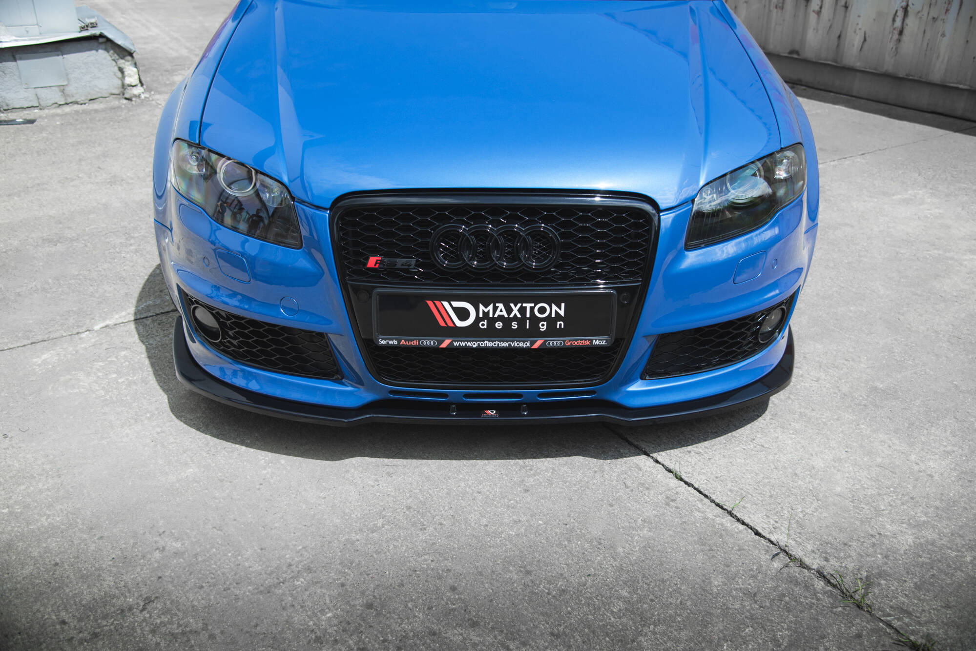 Front Ansatz V.2 für Audi RS4 B7 schwarz Hochglanz