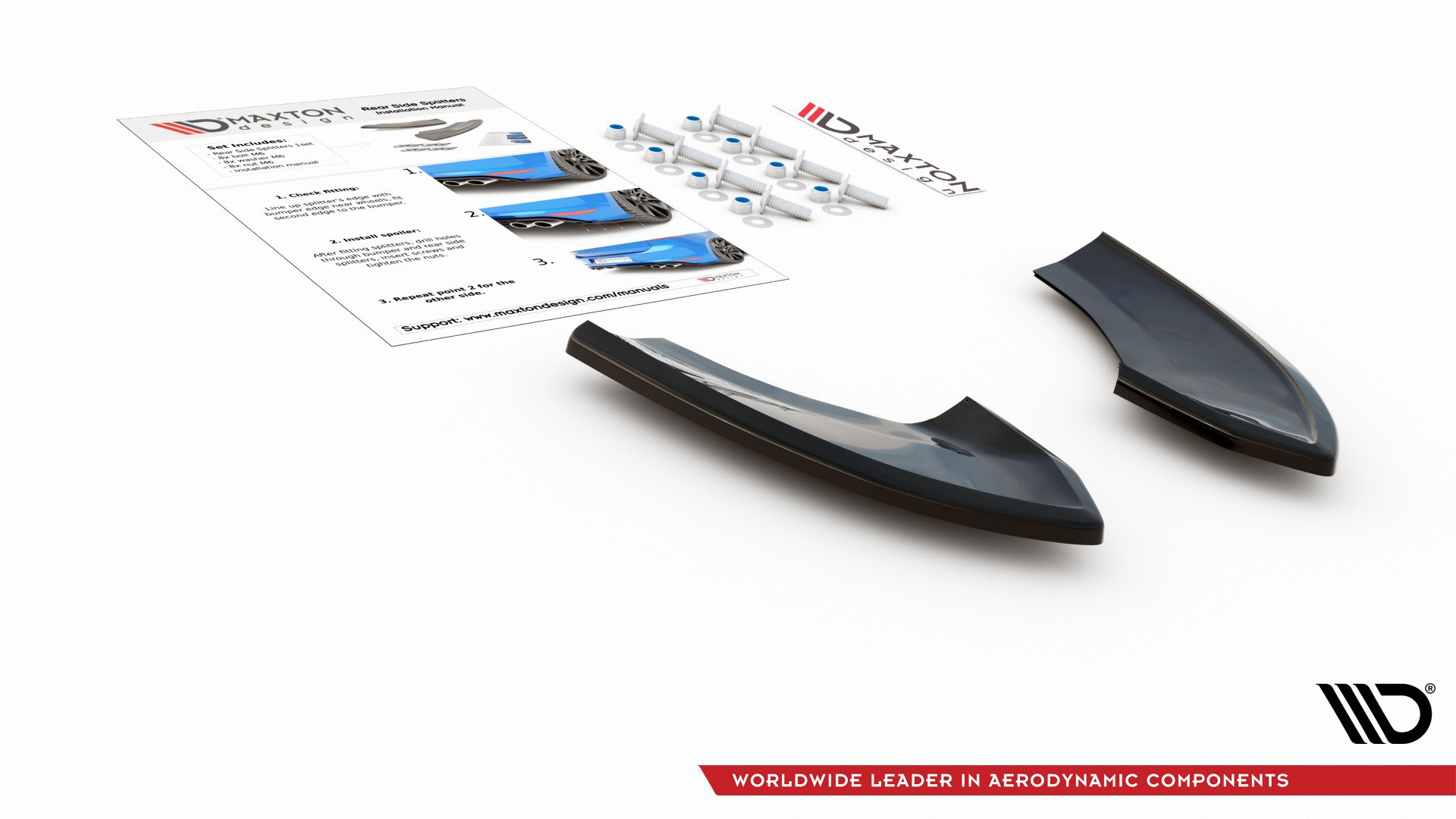Heck Ansatz Flaps Diffusor für VW Golf 7 GTI TCR schwarz Hochglanz