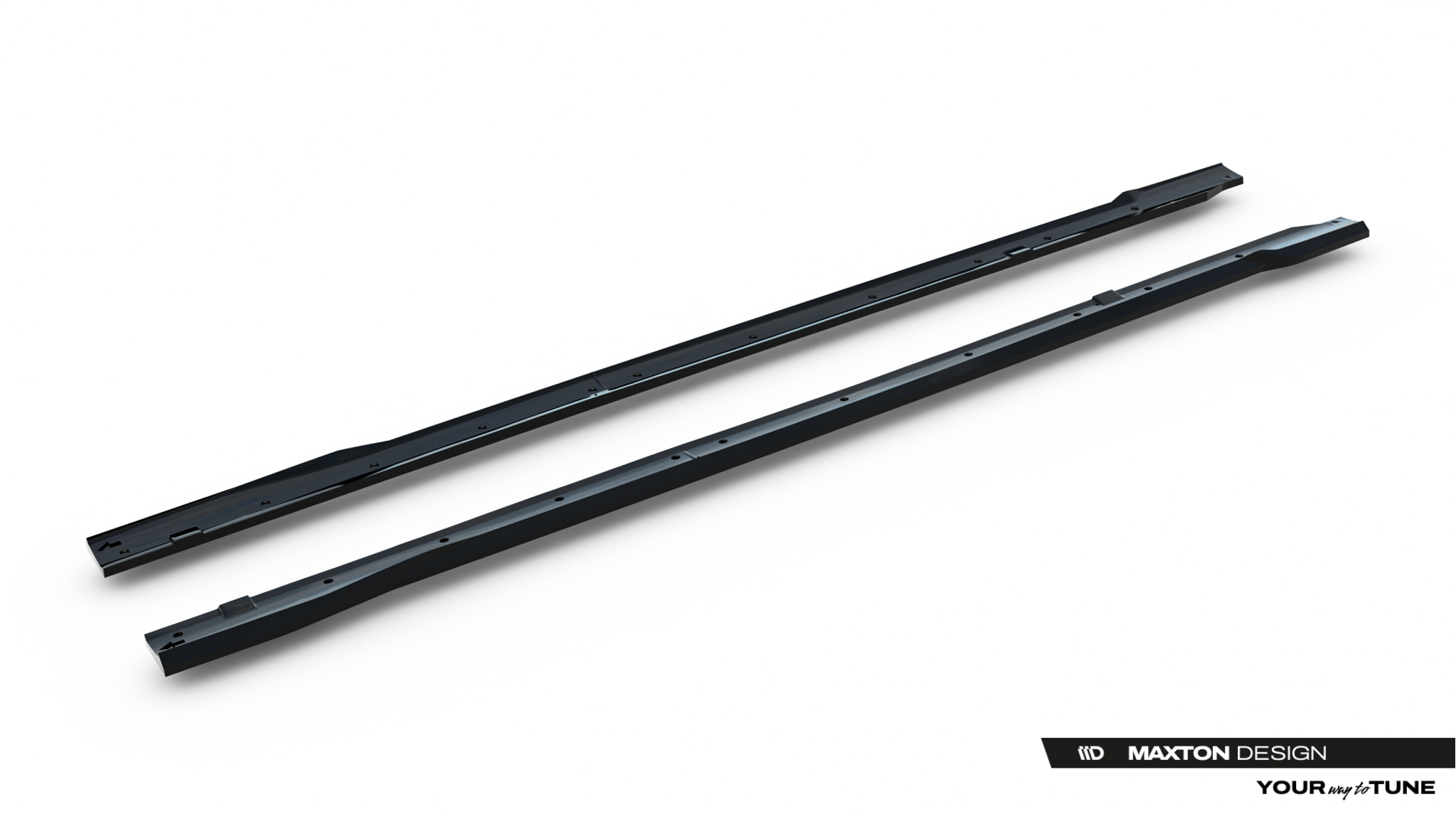 Street+ Seitenschweller Leisten passend für Ford Transit Custom MSRT Mk2 schwarz Hochglanz