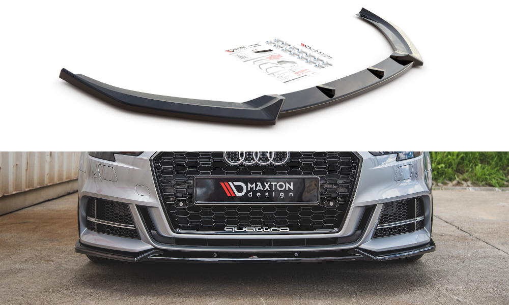 Front Ansatz V.3 für Audi S3 / A3 S-Line 8V FL Limousine schwarz Hochglanz