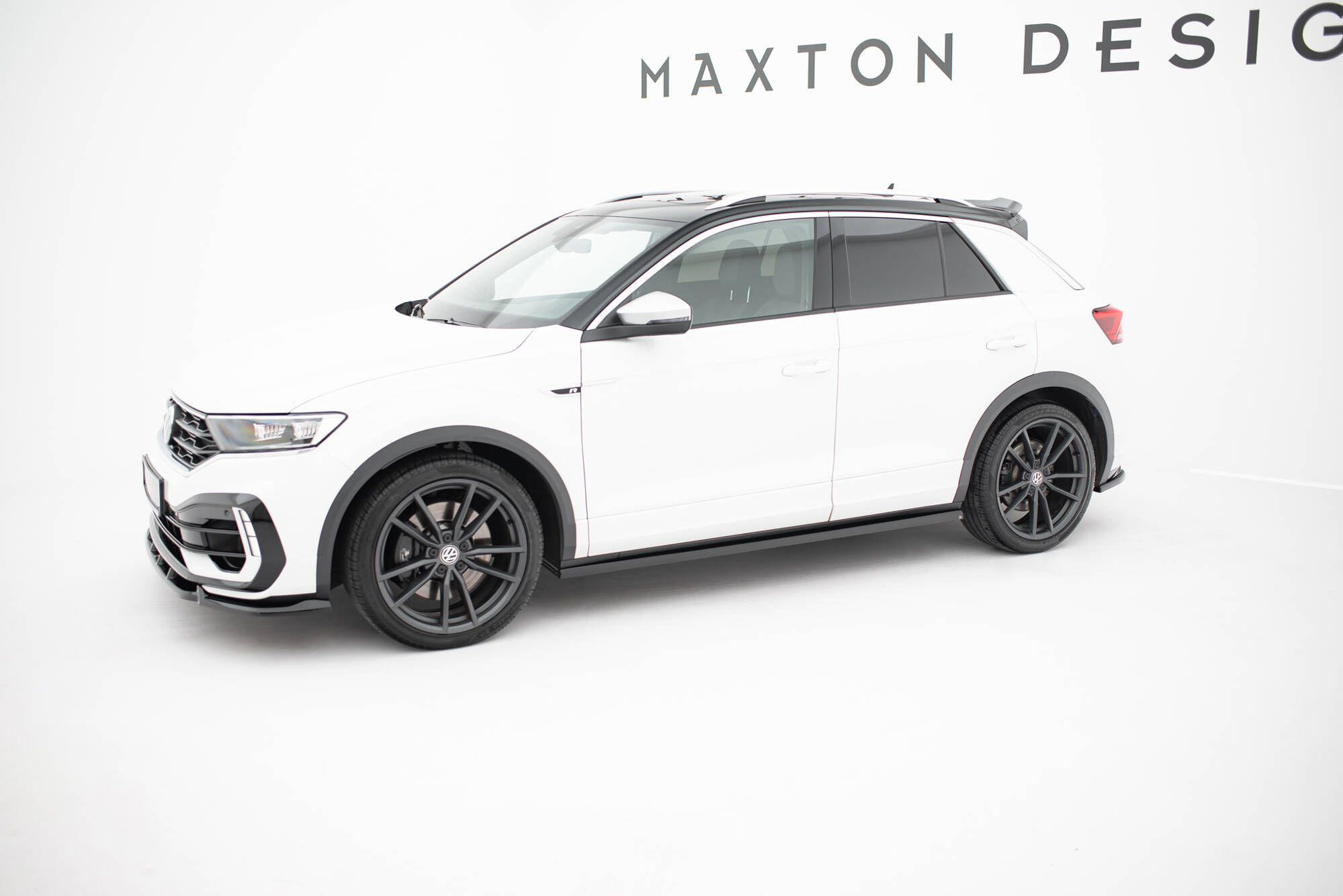 Street+ Seitenschweller Leisten passend für VW T-Roc R / R-Line Mk1 schwarz Hochglanz