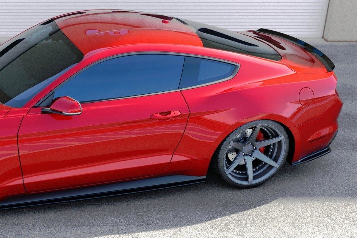 Heck Ansatz Flaps Diffusor für Ford Mustang Mk6 Carbon Look
