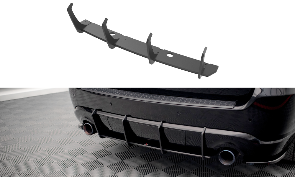 Street Pro Heckschürze Heck Ansatz Diffusor V.2 passend für Dodge Durango RT Mk3 rot