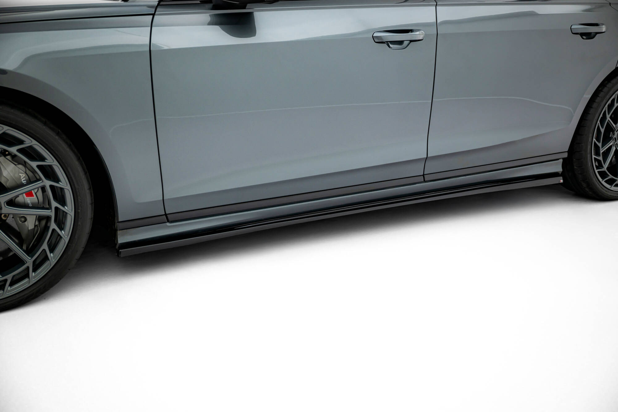 Street+ Seitenschweller Leisten passend für Audi S8 / A8 S-Line D5 FL schwarz Hochglanz
