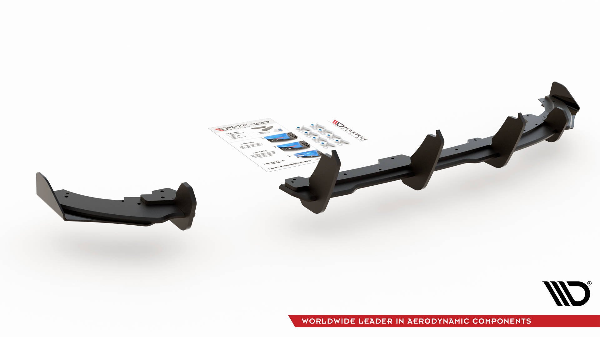 Street Pro Heck Ansatz Diffusor passend für VW Polo GTI Mk6 rot+ Hochglanz Flaps