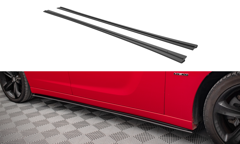 Street Pro Seitenschweller Leisten passend für Dodge Charger RT Mk7 FL rot