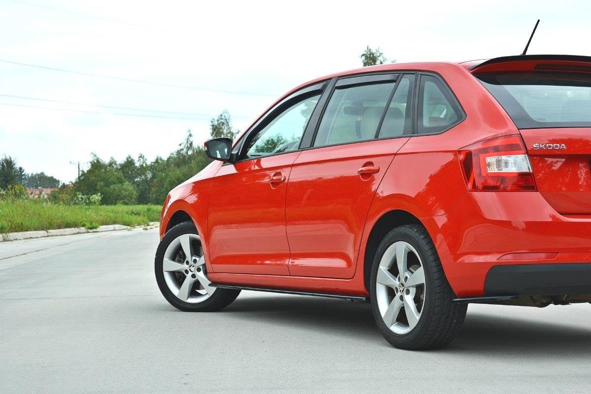 Seitenschweller Ansatz für Skoda Rapid Carbon Look