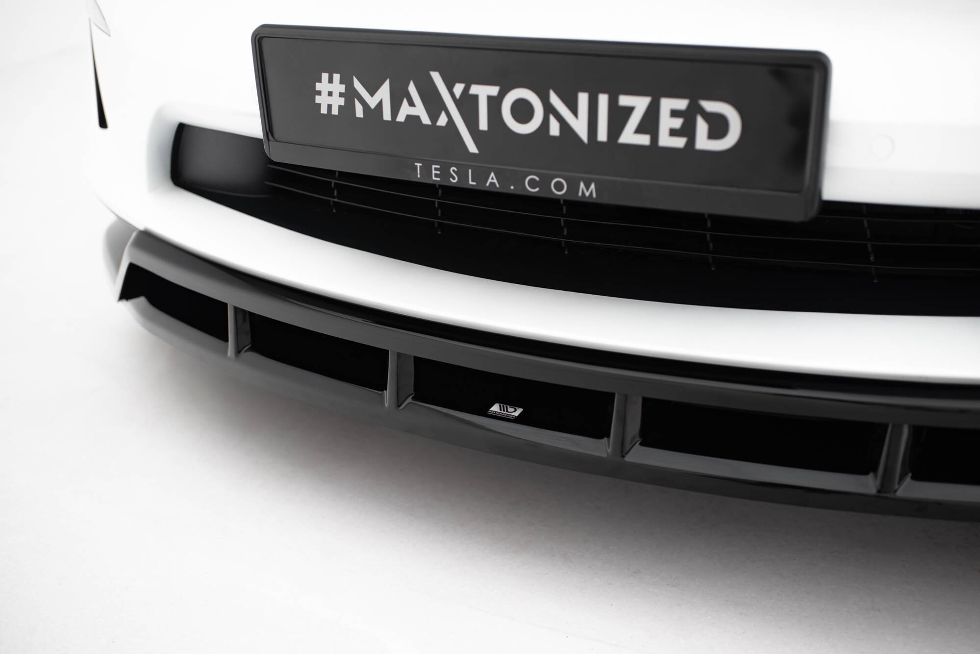 Frontlippe V.3 passend für Tesla Model X Mk1 FL schwarz Hochglanz
