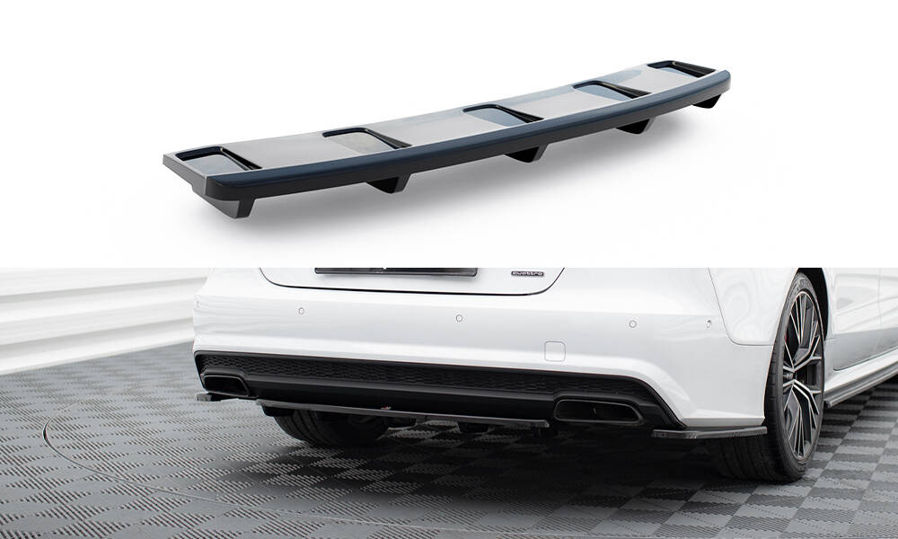 Heckansatz im DTM LOOK Audi A7 S-Line C7 Facelift schwarz Hochglanz