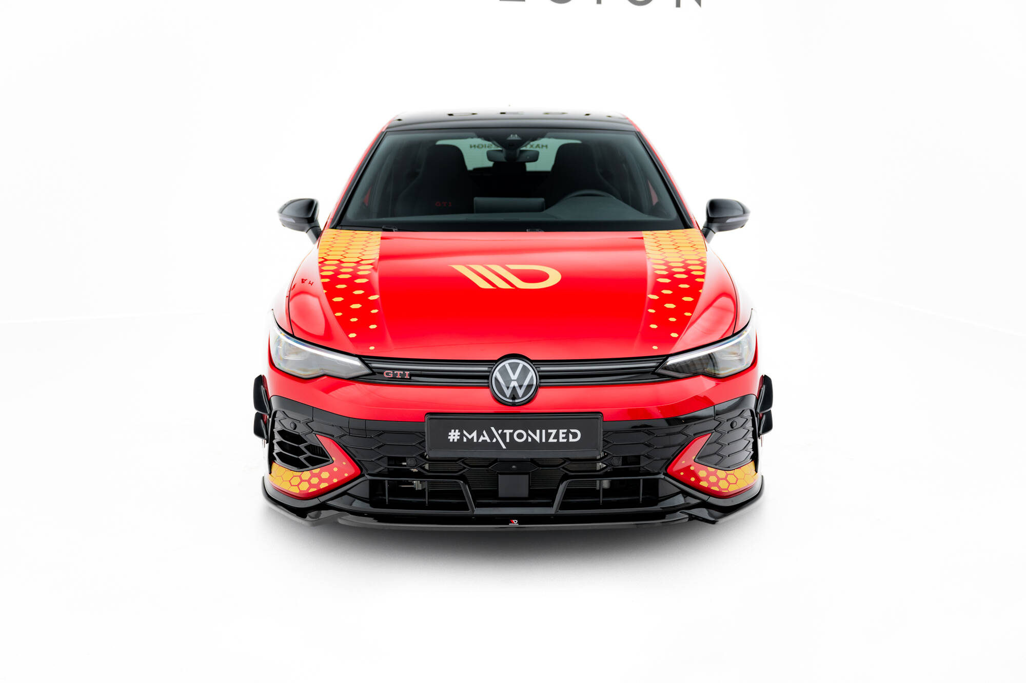 Street+ Spoilerlippe Front Ansatz V.4 passend für VW Golf GTI Clubsport Mk8 FL schwarz Hochglanz