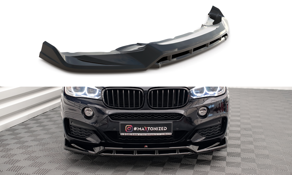 Street+ Spoilerlippe Front Ansatz V.3 passend für BMW X6 M-Paket F16 schwarz Hochglanz