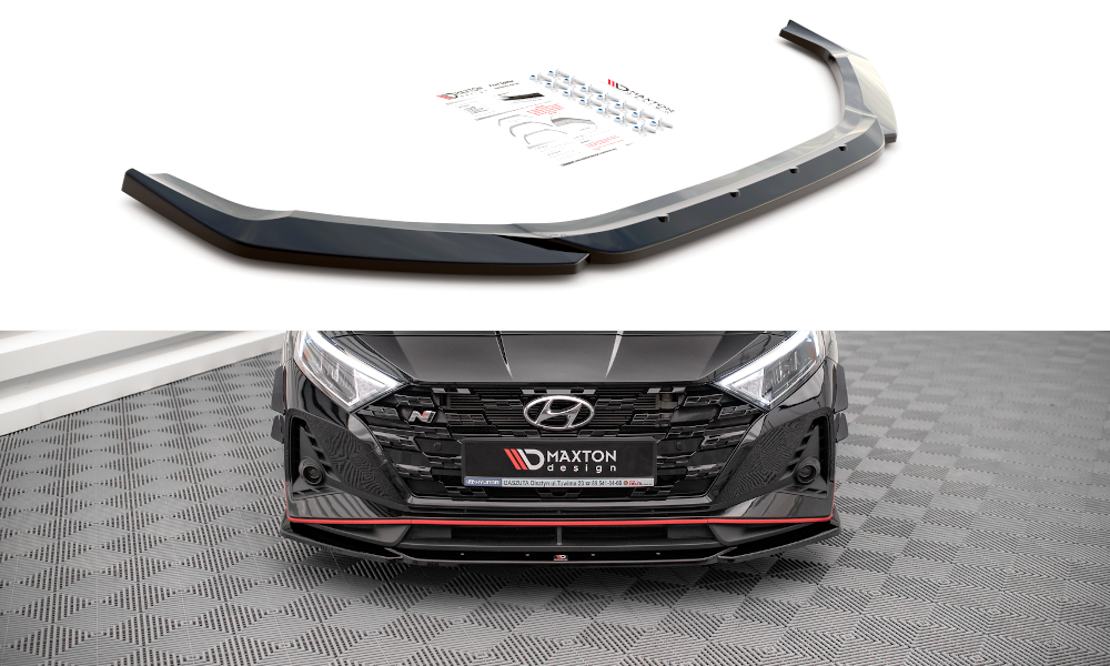 Street+ Spoilerlippe Front Ansatz V.3 passend für Hyundai I20 N Mk3 schwarz Hochglanz
