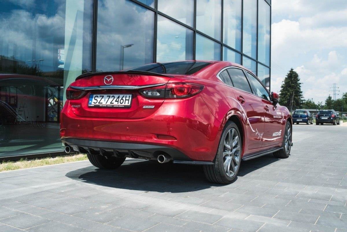 Heck Ansatz Flaps Diffusor für Mazda 6 GJ Mk3 Facelift Carbon Look