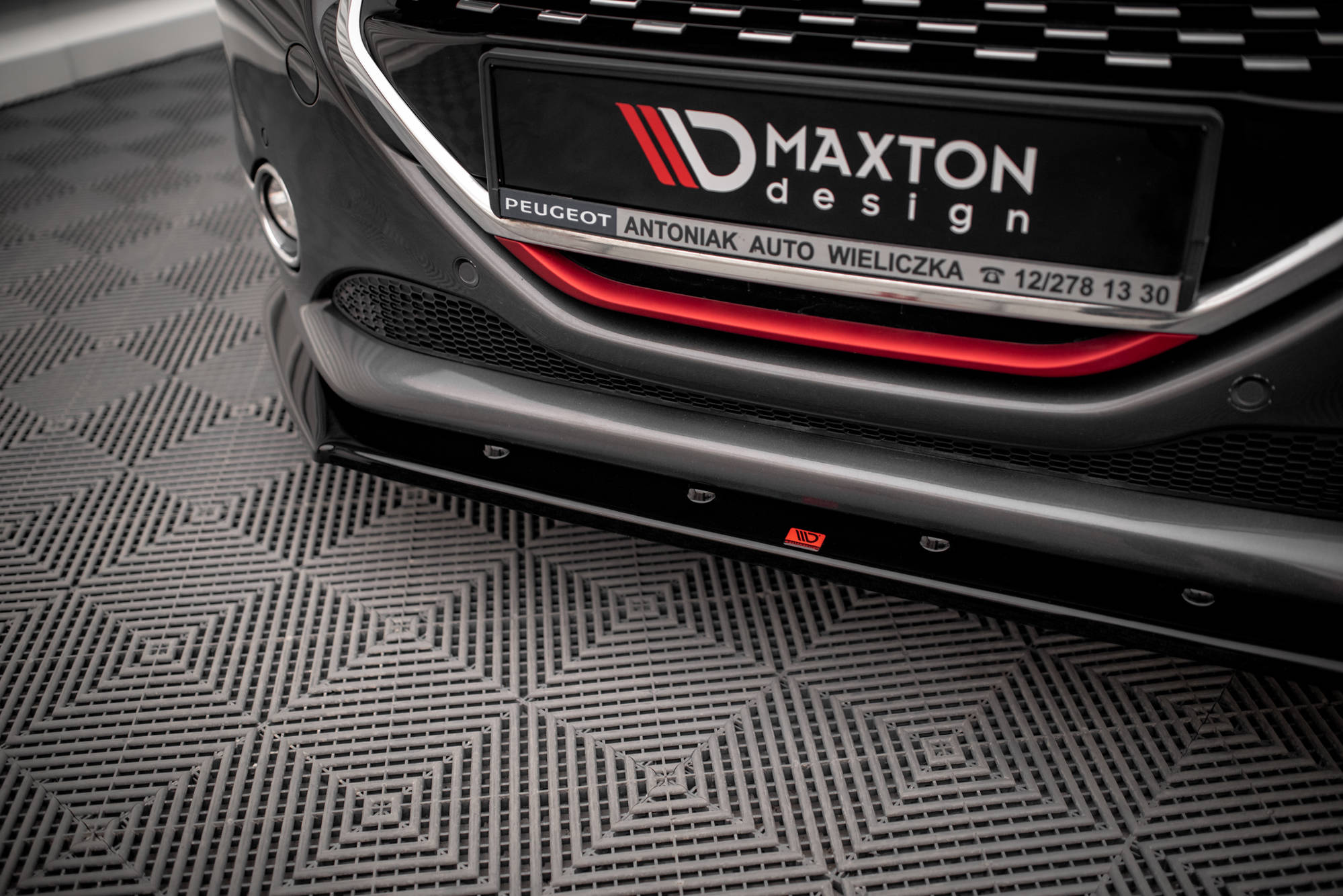 Street+ Spoilerlippe Front Ansatz V.1 passend für Peugeot 208 GTi Mk1 schwarz Hochglanz