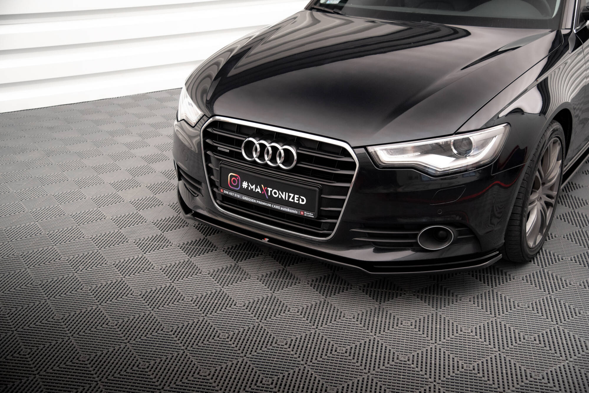 Front Ansatz V.1 für Audi A6 C7 schwarz Hochglanz