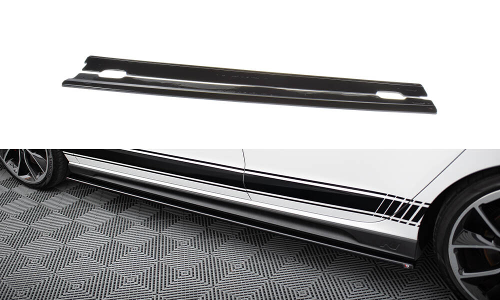 Seitenschweller Ansatz für V.1 für Hyundai I30 N Mk3 Hatchback / Fastback schwarz Hochglanz