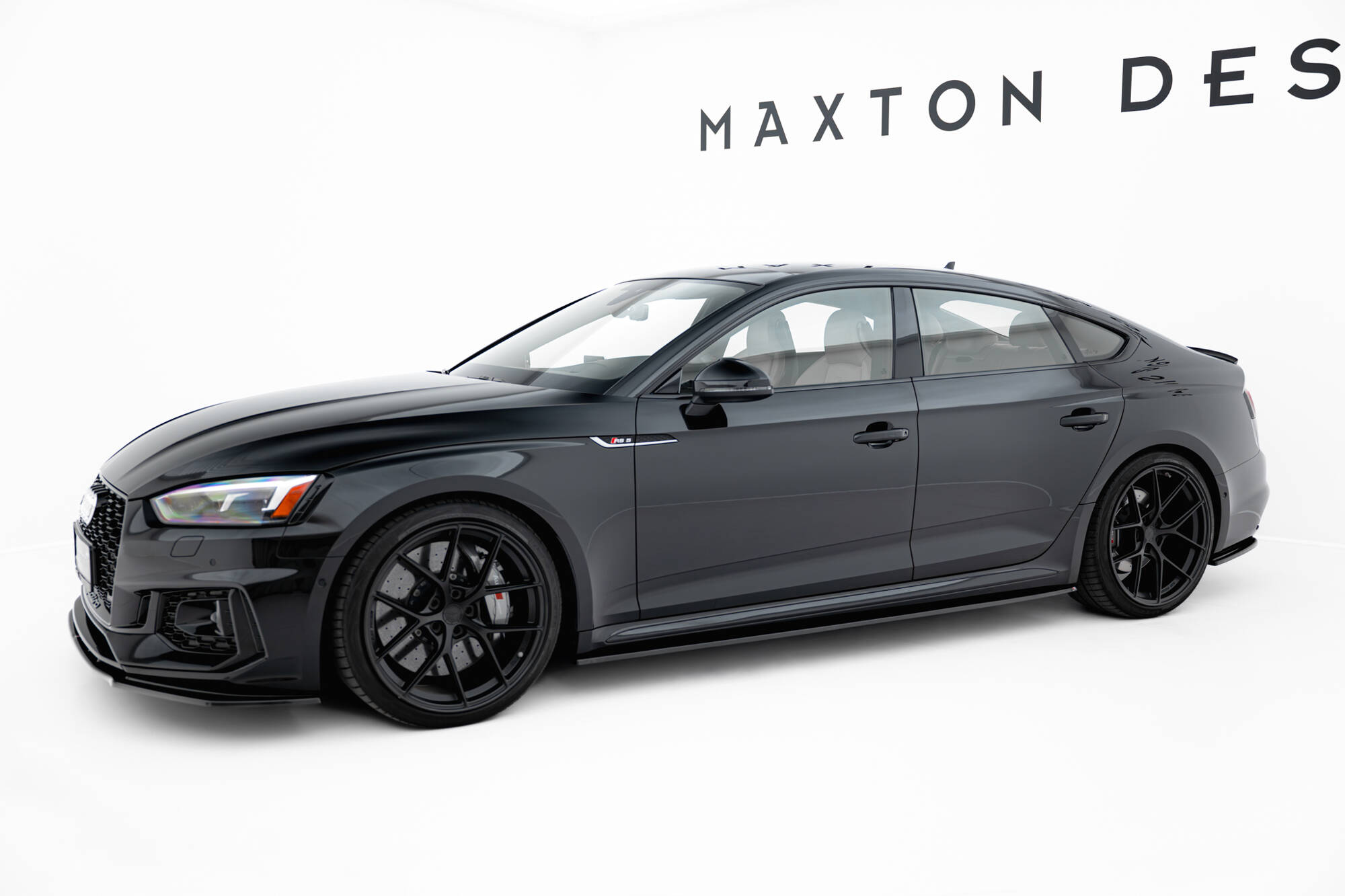 Street+ Seitenschweller Leisten passend für Audi RS5 Sportback F5 schwarz Hochglanz