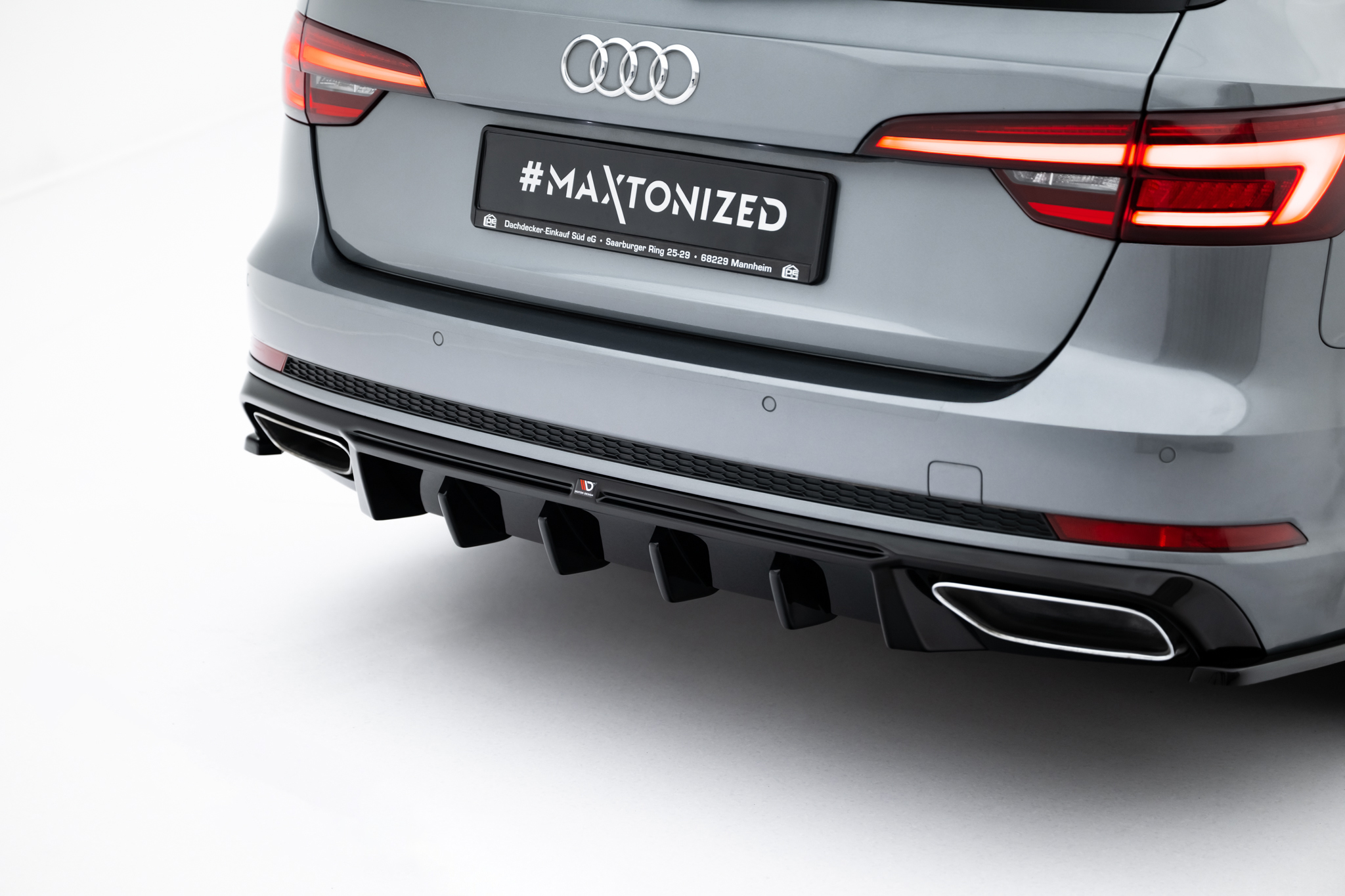 Street+ Heck Ansatz Diffusor passend für Audi A4 / A4 S-Line Limousine / Avant B9 schwarz Hochglanz