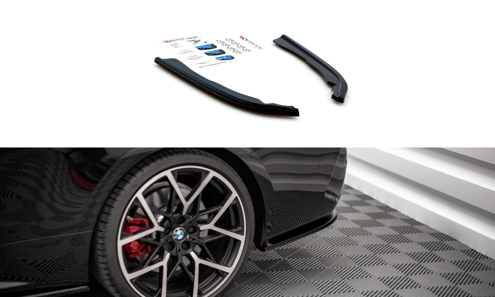 Street+ Heck Ansatz Flaps V.1 passend für BMW 4er M-Paket G22 / G23 / G22 FL / G23 FL schwarz Hochglanz