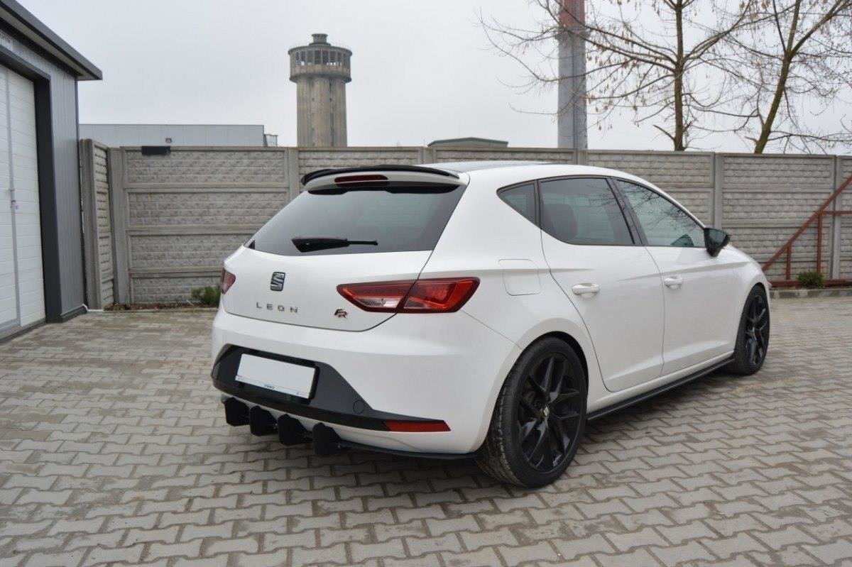 Diffusor Heck Ansatz für Heckschürze für SEAT LEON III FR