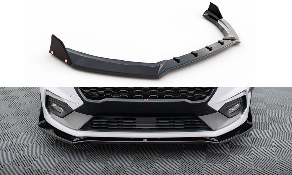 Street+ Spoilerlippe Front Ansatz V.4 + Flaps passend für Ford Fiesta ST / ST-Line