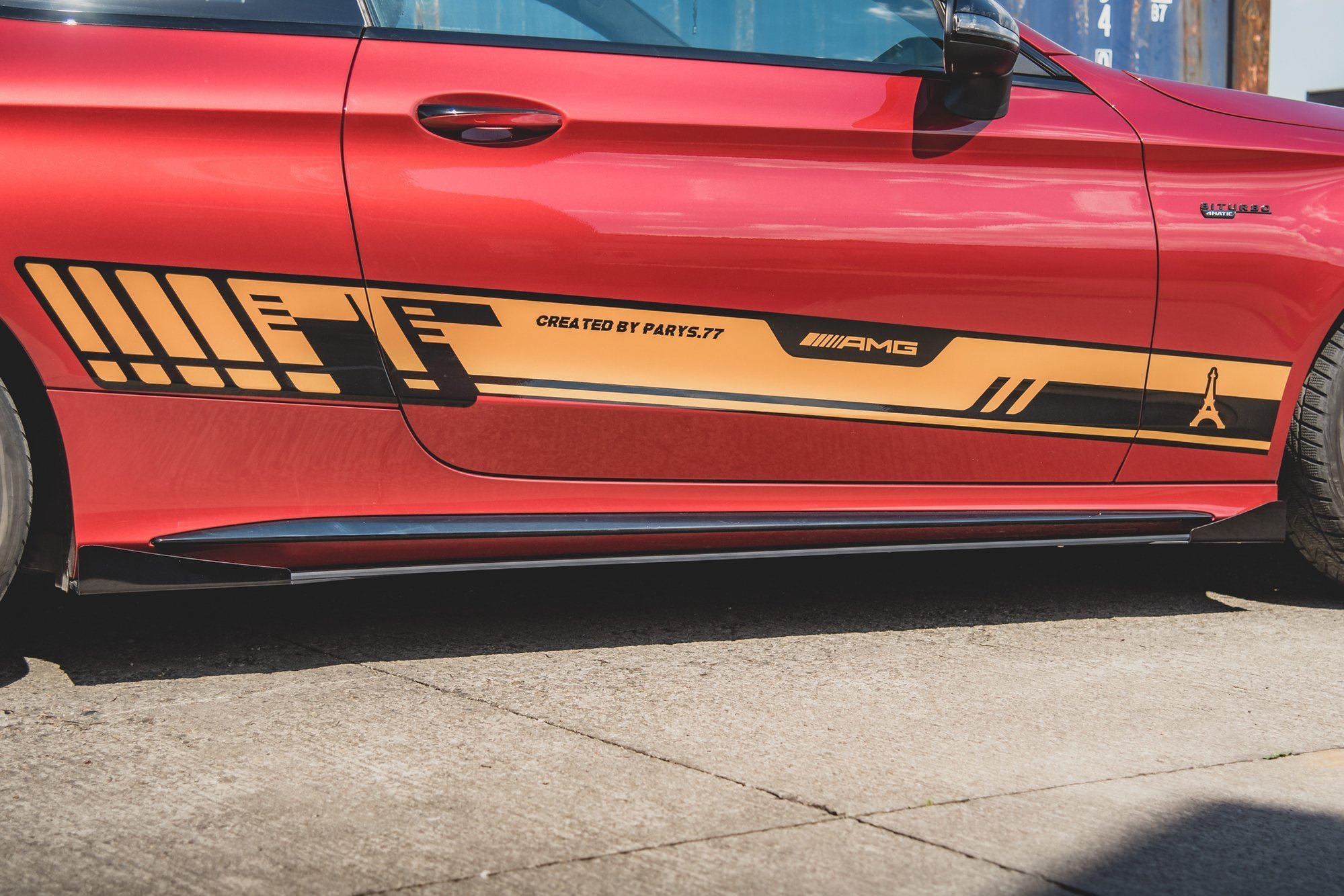 Street Pro Seitenschweller Leisten + Flaps passend für Mercedes-AMG C43 / AMG-Line Coupe C205 schwarz Hochglanz