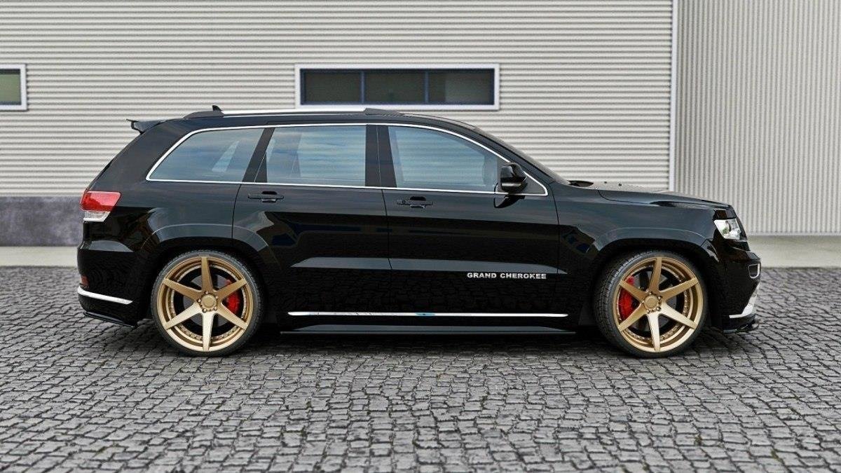 Street+ Seitenschweller Leisten passend für Jeep Grand Cherokee WK2 Summit FL schwarz matt