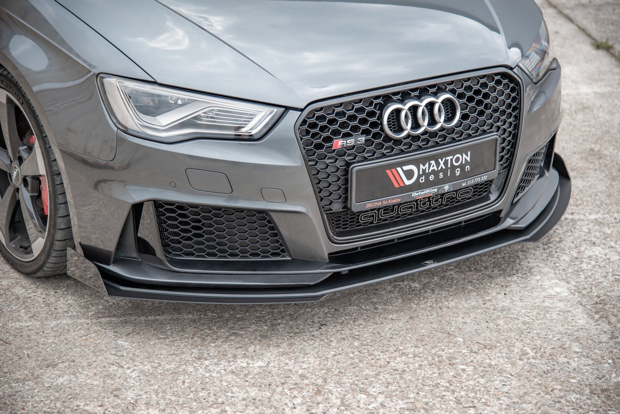 Street Pro Front Ansatz für +Flaps für Audi RS3 8V Sportback schwarz Hochglanz