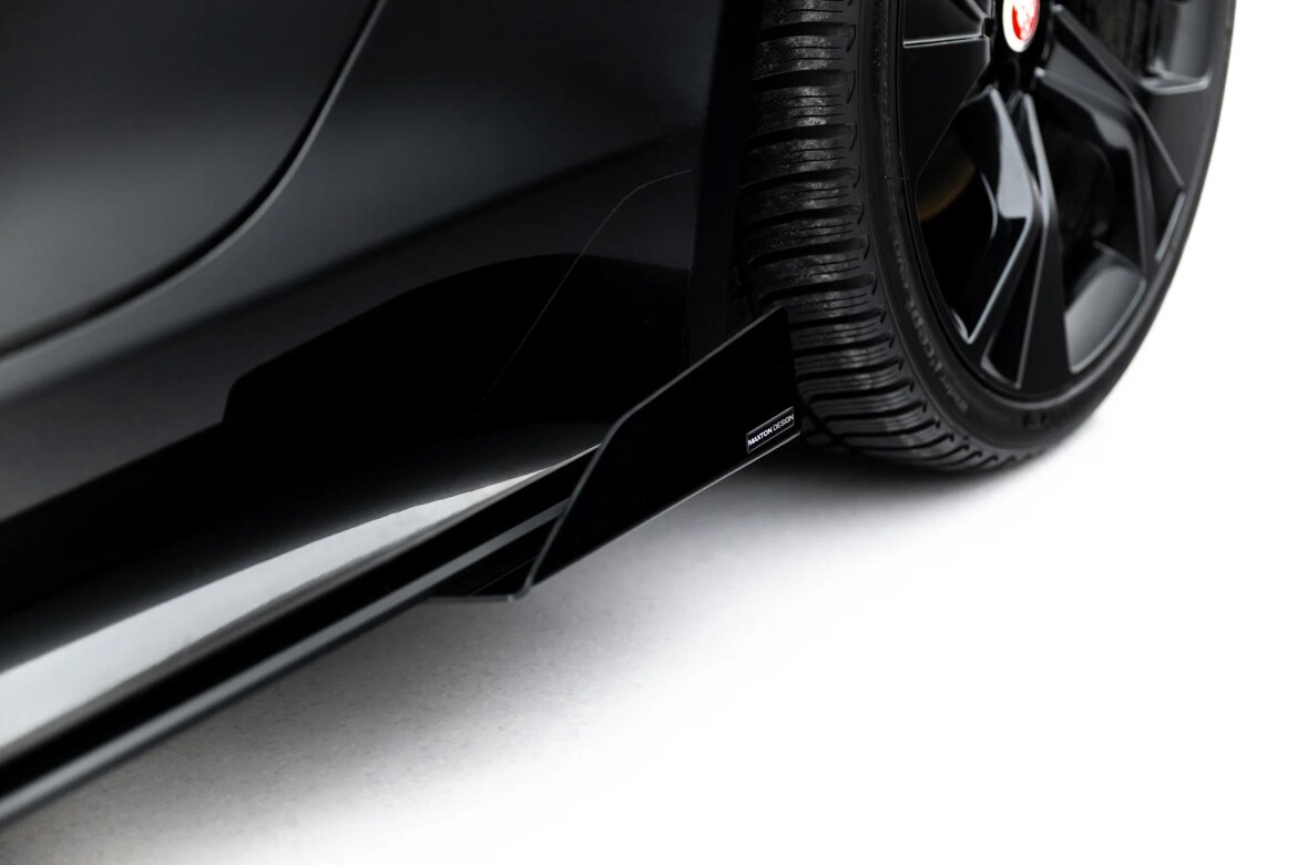 Seitenschweller Ansatz + Flaps passend für Jaguar F-Type X152 Facelift 2 schwarz Hochglanz