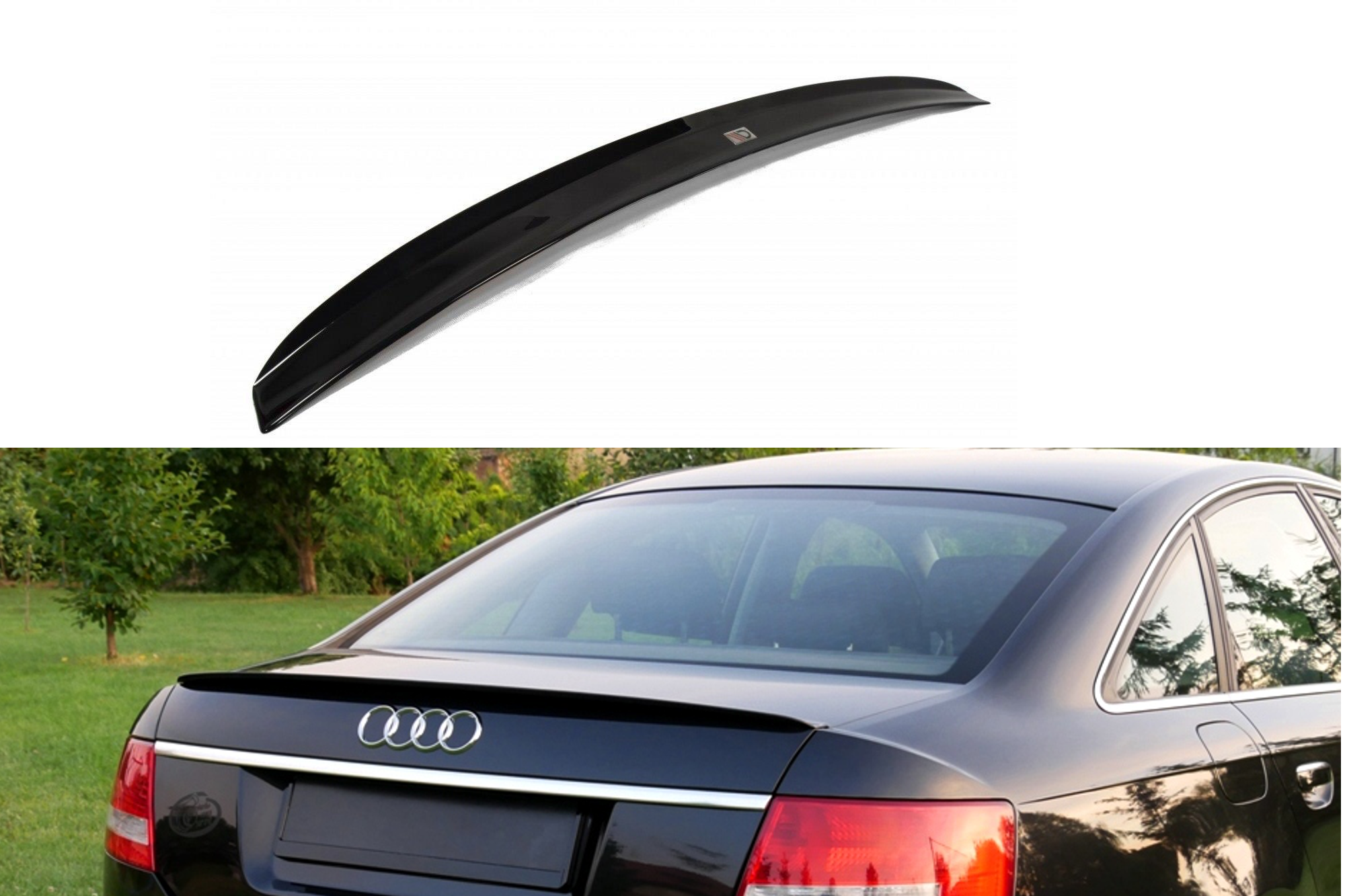 Spoiler CAP für Audi A6 S-line C6 Limousine schwarz Hochglanz