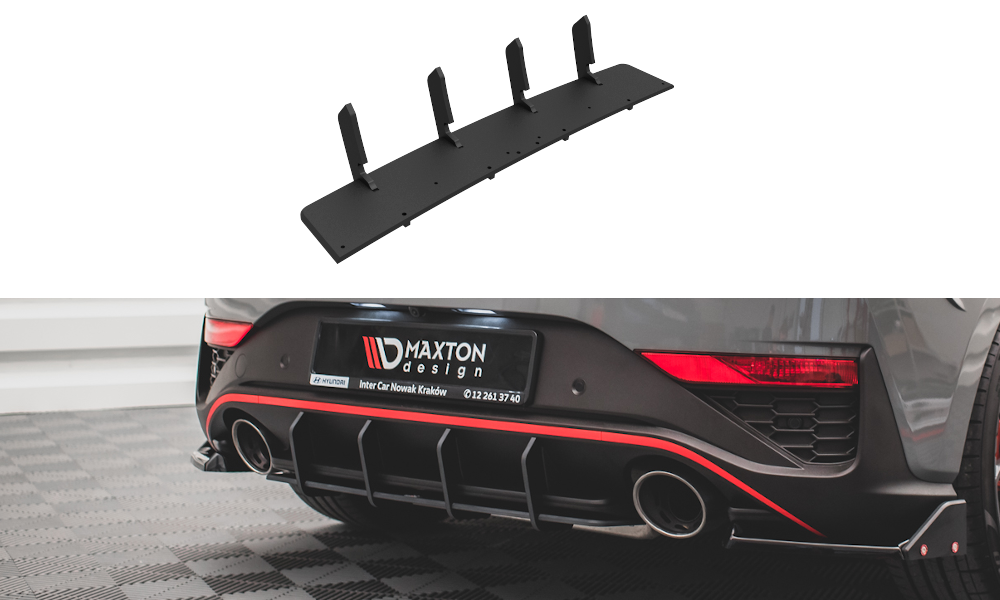 Street Pro Heckschürze Heck Ansatz Diffusor passend für Hyundai I30 N Hatchback Mk3 FL rot