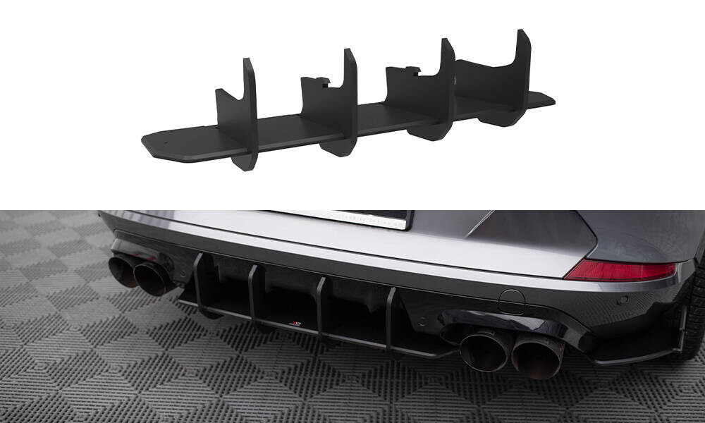 Heckansatz Diffusor passend für CUPRA Formentor Mk1 schwarz-rot