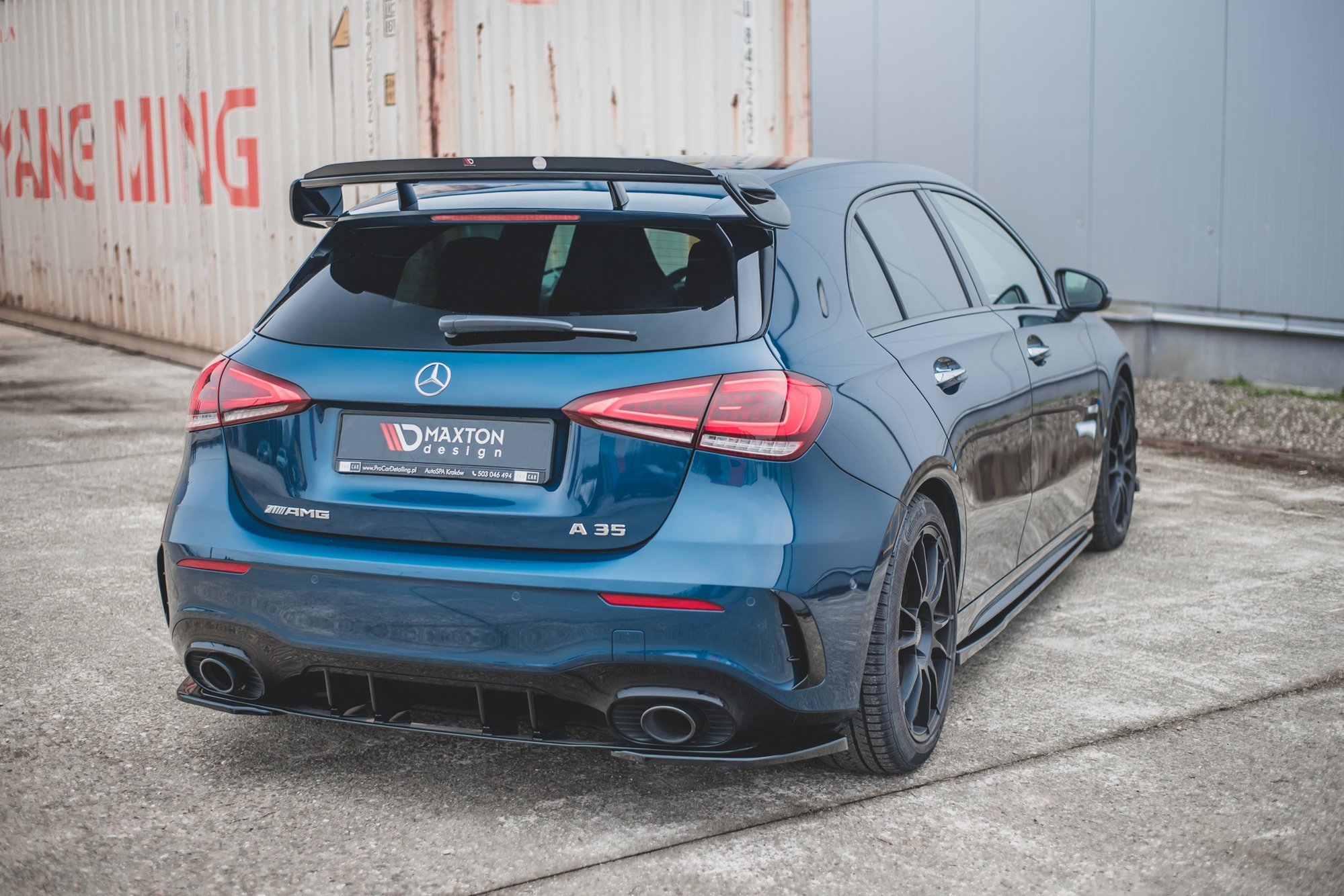 Spoiler Seitenerweiterungen Mercedes A35 AMG Hatchback W177 schwarz Hochglanz