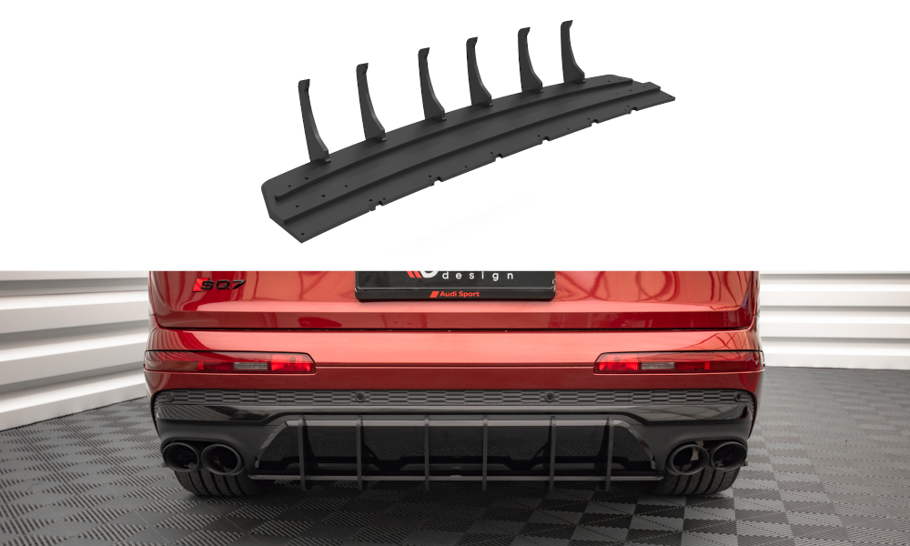 Street Pro Heckschürze Heck Ansatz Diffusor passend für Audi SQ7 /Q7 S-Line Mk2 4M FL ohne AHK SCHWARZ-ROT