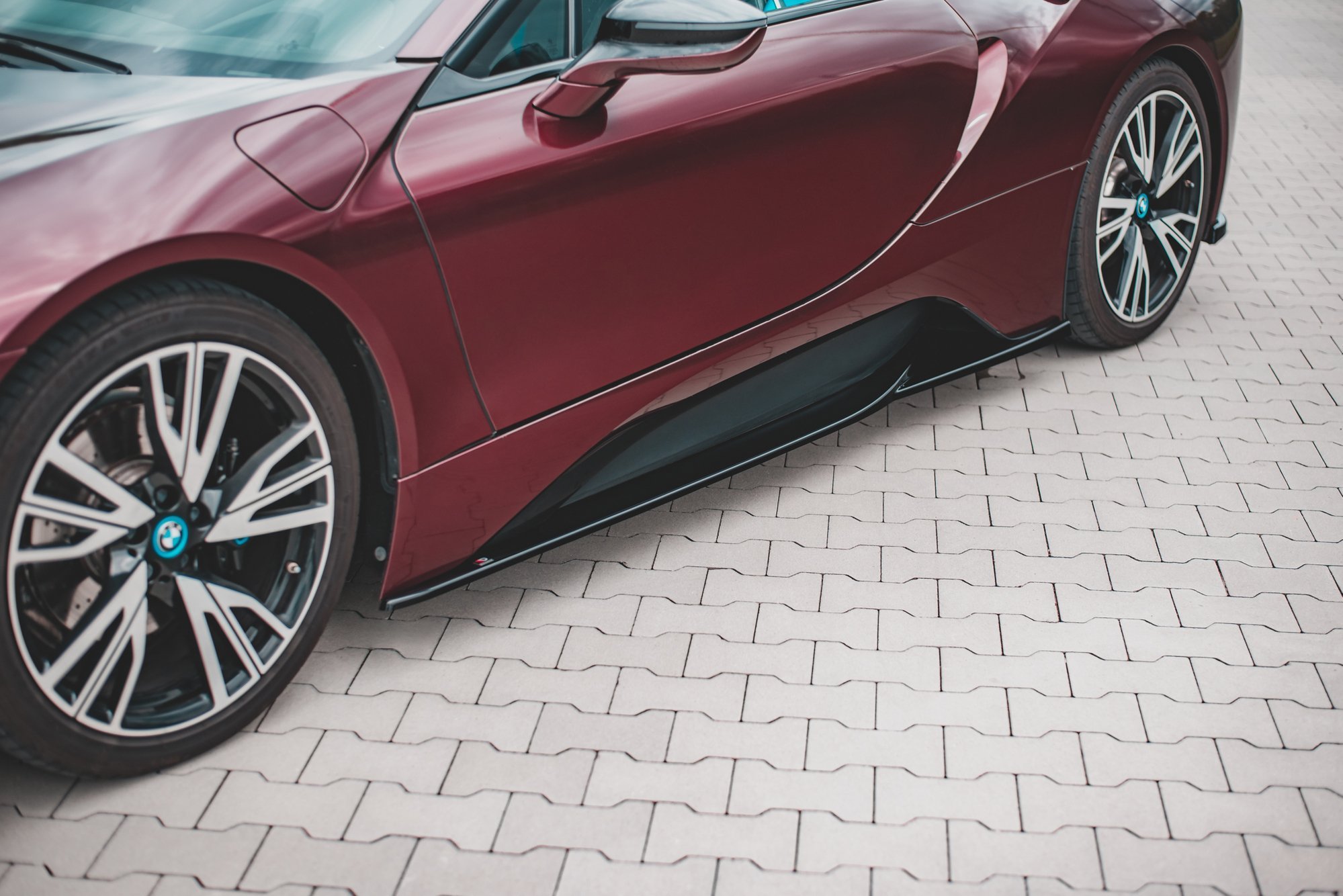 Seitenschweller Ansatz für BMW i8 schwarz Hochglanz