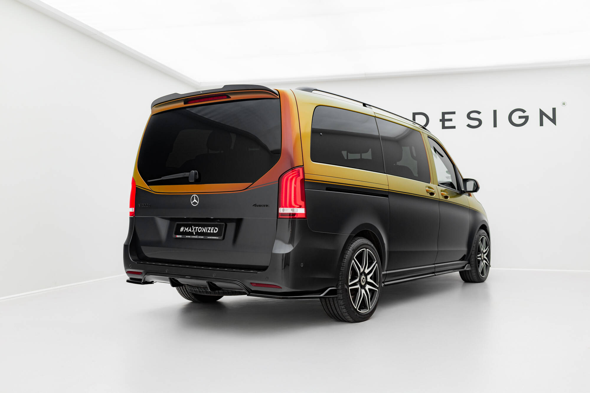 Heck Spoiler Aufsatz Abrisskante passend für Mercedes V-Klasse AMG-Line W447 FL schwarz Hochglanz