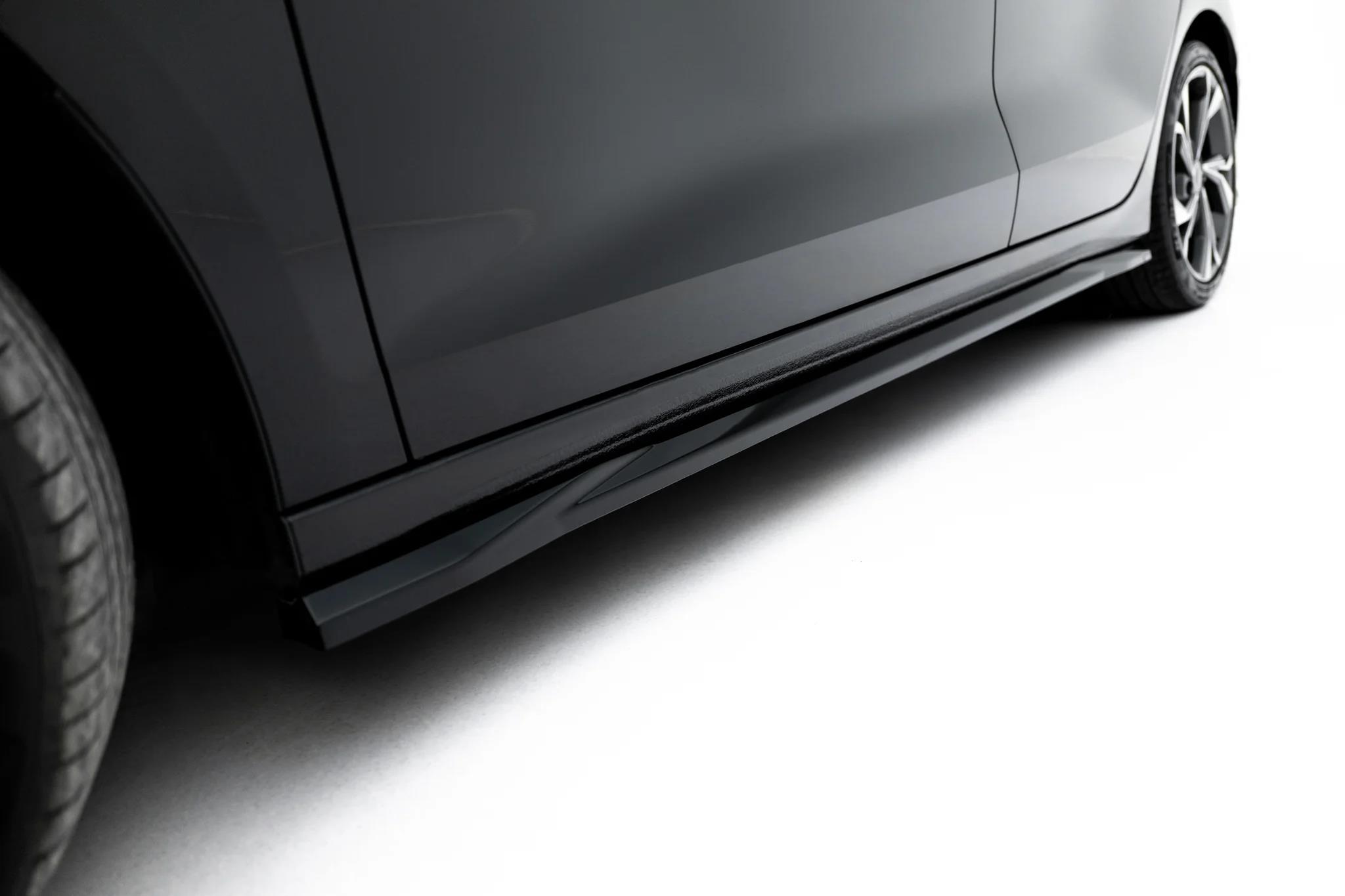 Street+ Seitenschweller Leisten passend für Audi A3 Limousine 8Y Facelift schwarz Hochglanz