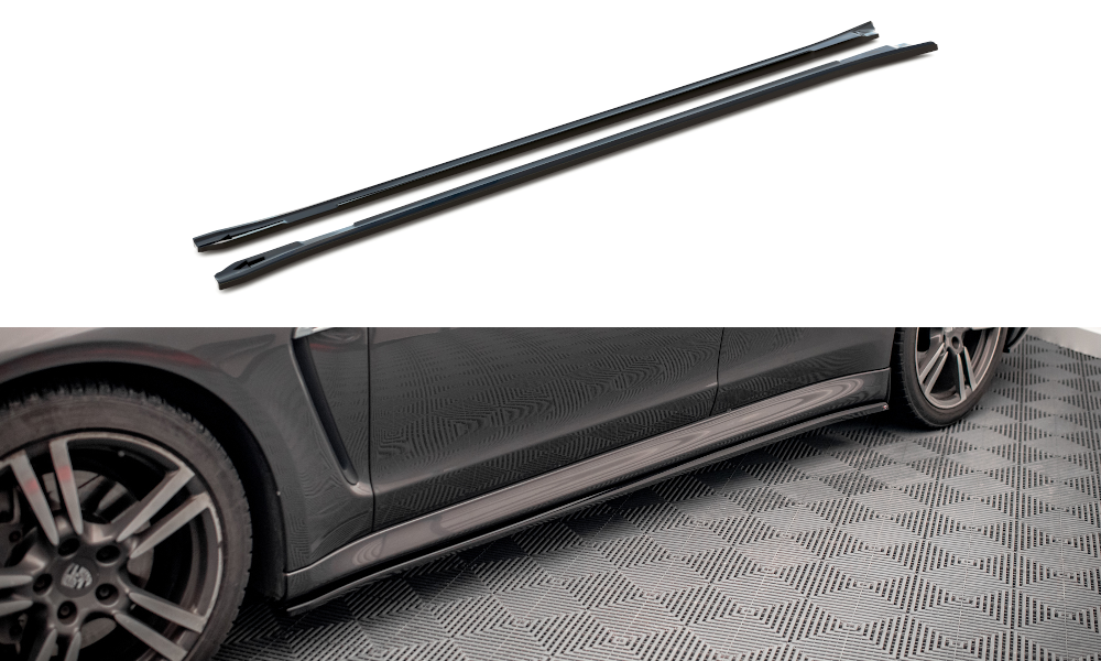 Street+ Seitenschweller Leisten V.2 passend für Porsche Panamera / Panamera Diesel / Panamera Turbo 970 schwarz Hochglanz
