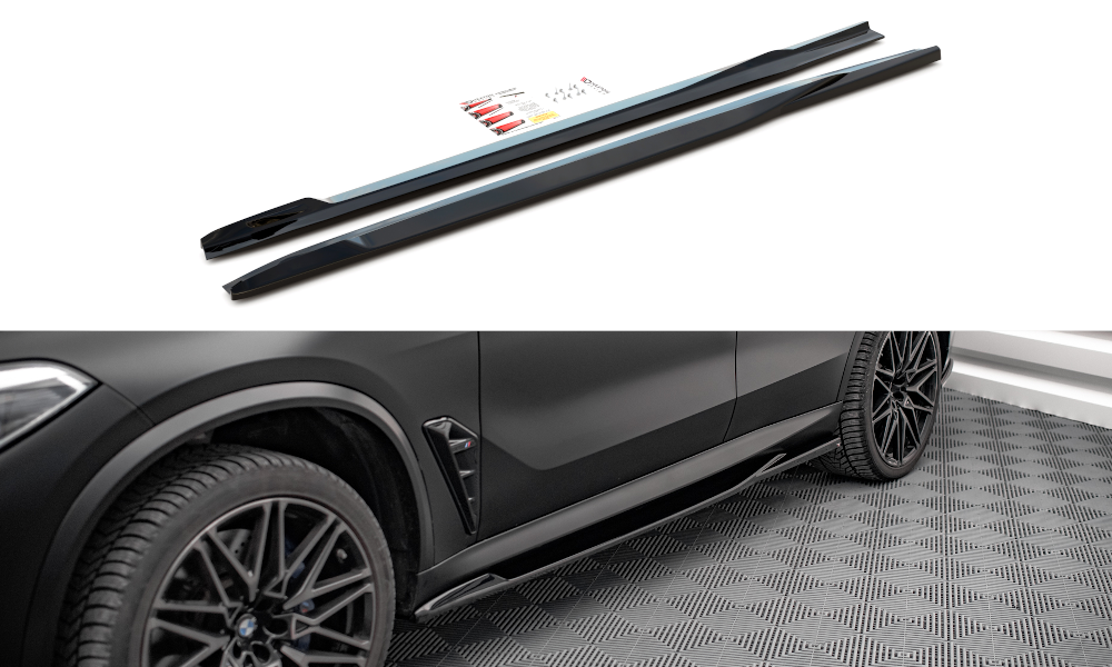 Street+ Seitenschweller Leisten passend für BMW X5M F95 / F95 FL schwarz Hochglanz