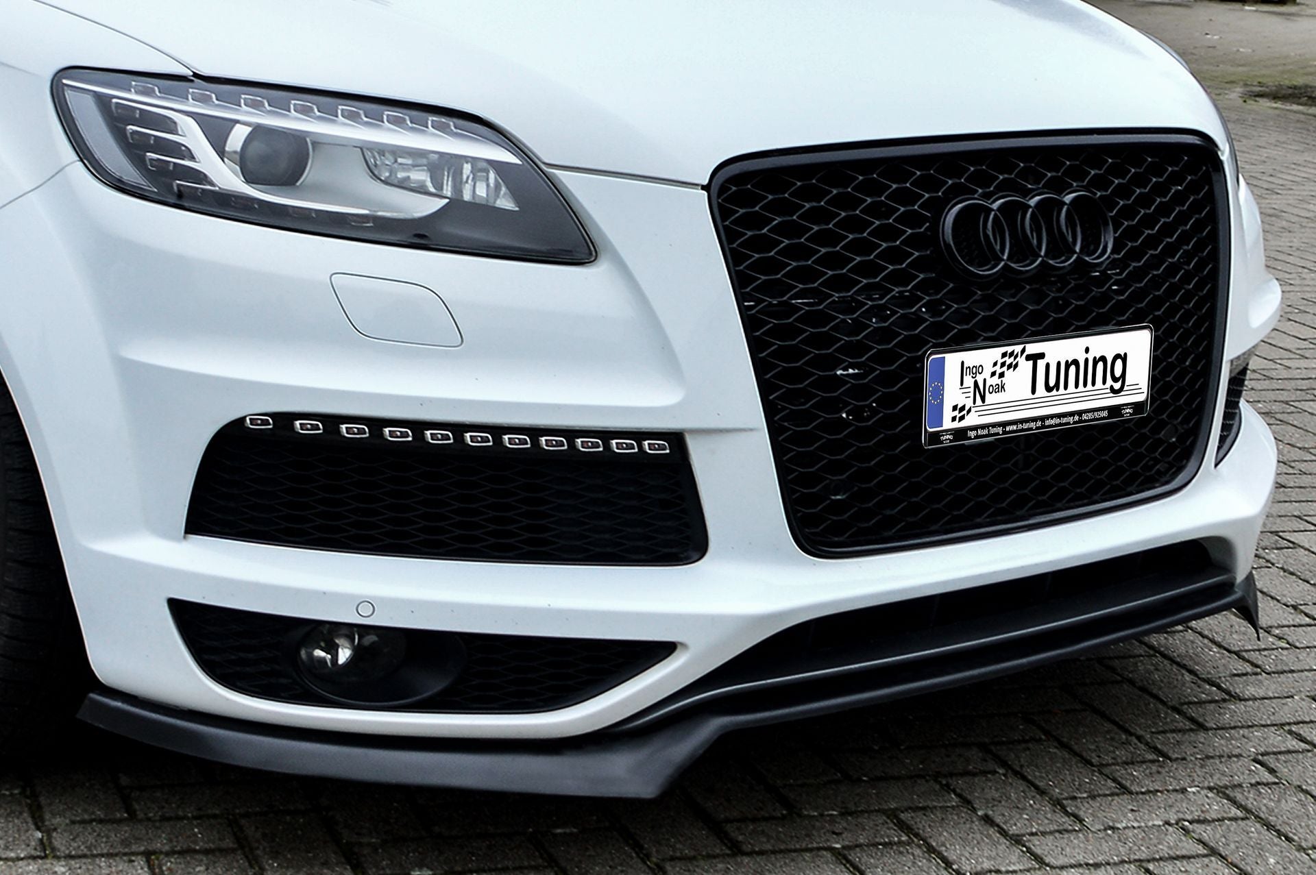 Cup Frontspoilerlippe für Audi Q7 4L mit S-Line aus ABS Carbon Optik