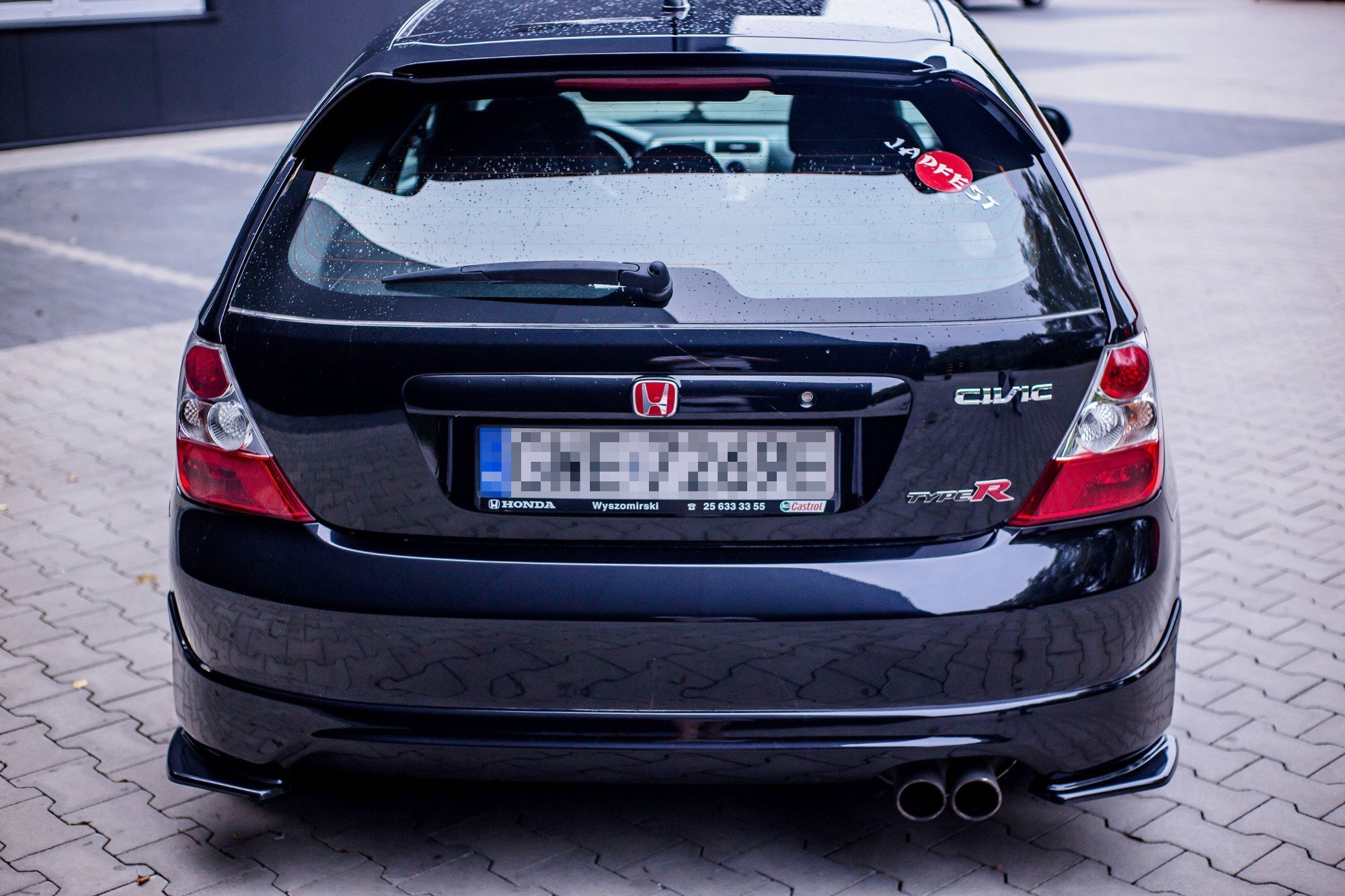 Heck Ansatz Flaps Diffusor für AUDI HONDA CIVIC EP3 MK7 TYPE-R/S FACELIFT schwarz Hochglanz