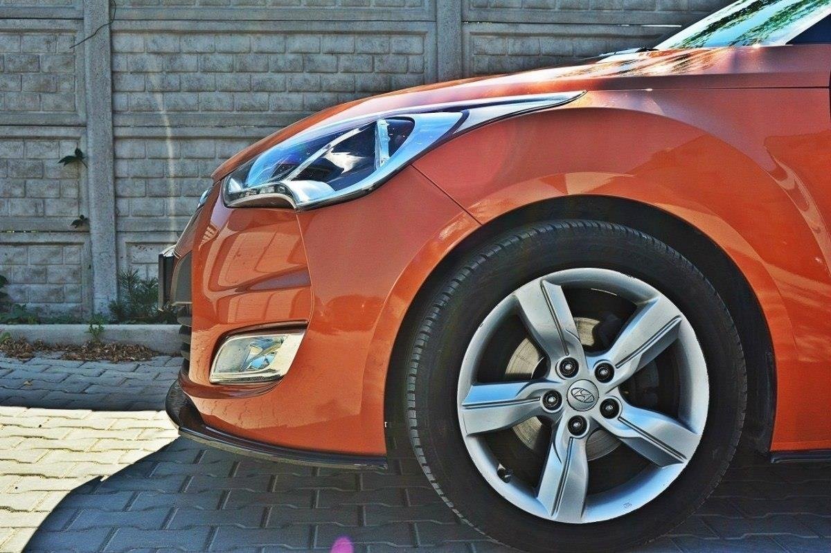 Street+ Spoilerlippe Front Ansatz passend für Hyundai Veloster schwarz Hochglanz