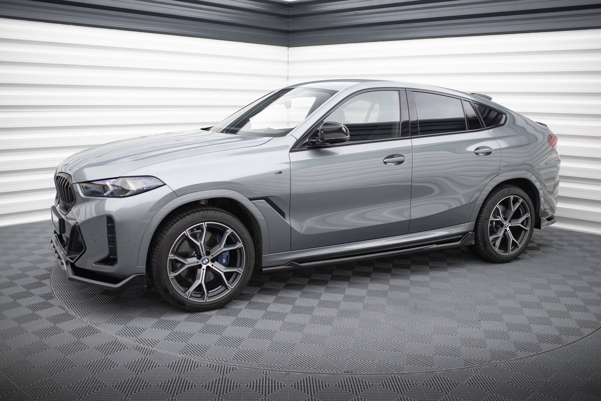 Street+ Seitenschweller Leisten V.2 passend für BMW X6 M-Paket G06 FL schwarz Hochglanz