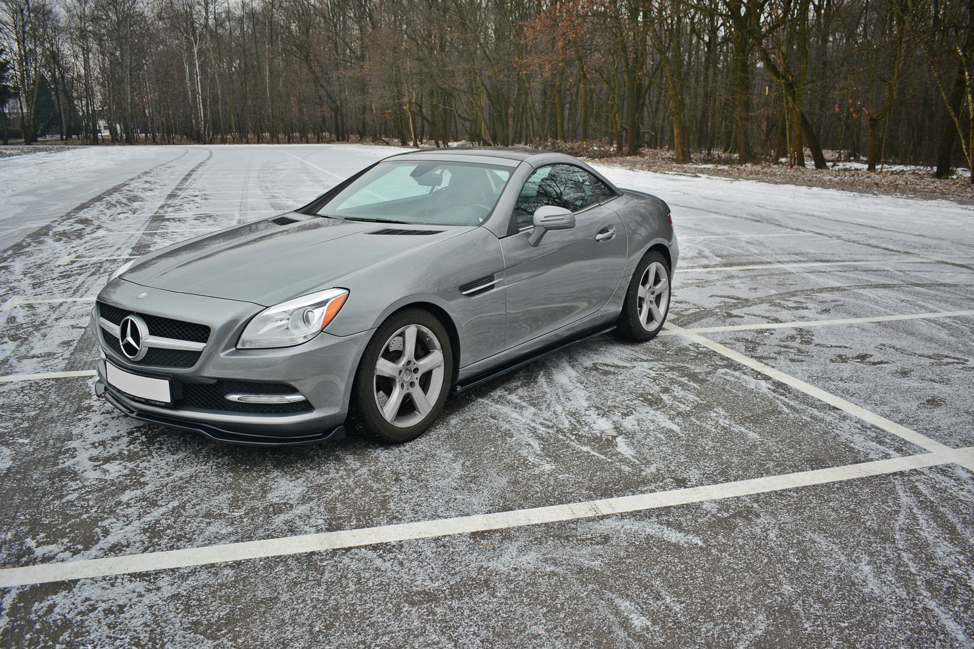 Seitenschweller Ansatz für Mercedes-Benz SLK R172 schwarz Hochglanz