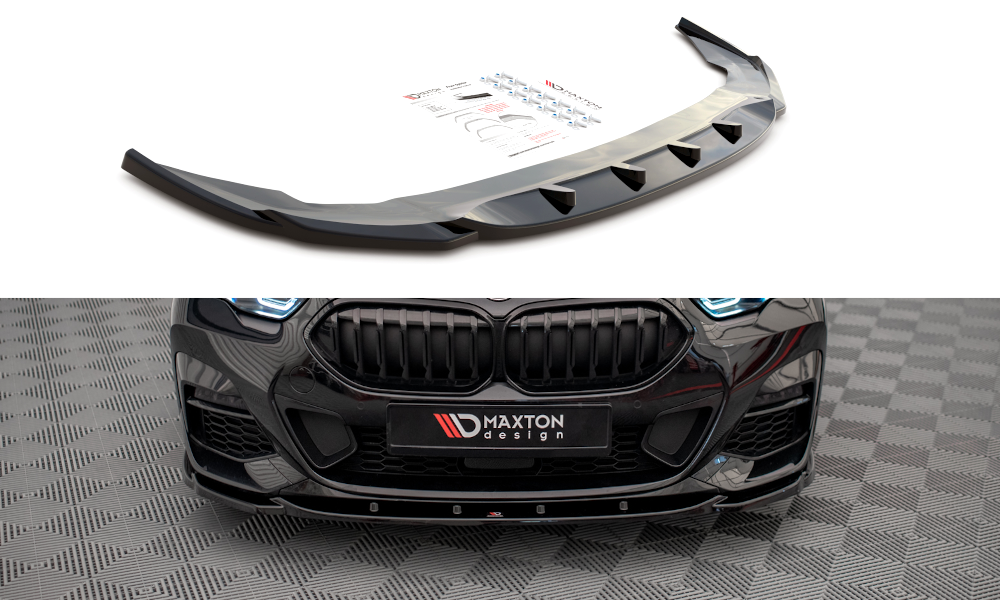 Street+ Spoilerlippe Front Ansatz V.1 passend für BMW 2 Gran Coupe M-Paket / M235i F44 schwarz Hochglanz