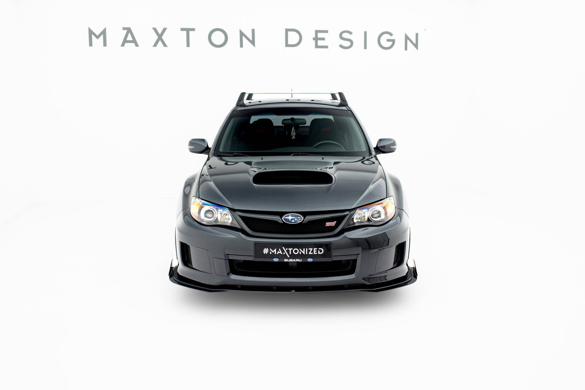 Street Pro Spoilerlippe Front Ansatz + Flaps passend für Subaru Impreza WRX STI Mk3 FL rot+ Hochglanz Flaps